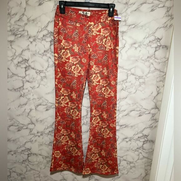Free People House Party Printed Vegan Suede Flare Leg Pants - Picture 5 of 9